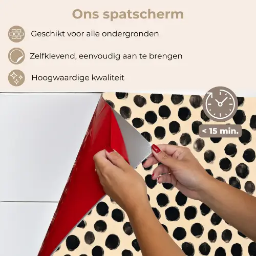 Stippen - Patroon - Zwart keuken achterwand spatscherm klein 900 -spatscherm_NL