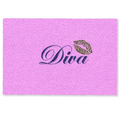 Diva - Lip - Panterprint - Roze Deurmat klein -zkaufland3d