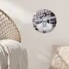 Retro - Vrouw - Zwart - Wit Wandcirkel behangsticker klein -sfeer4