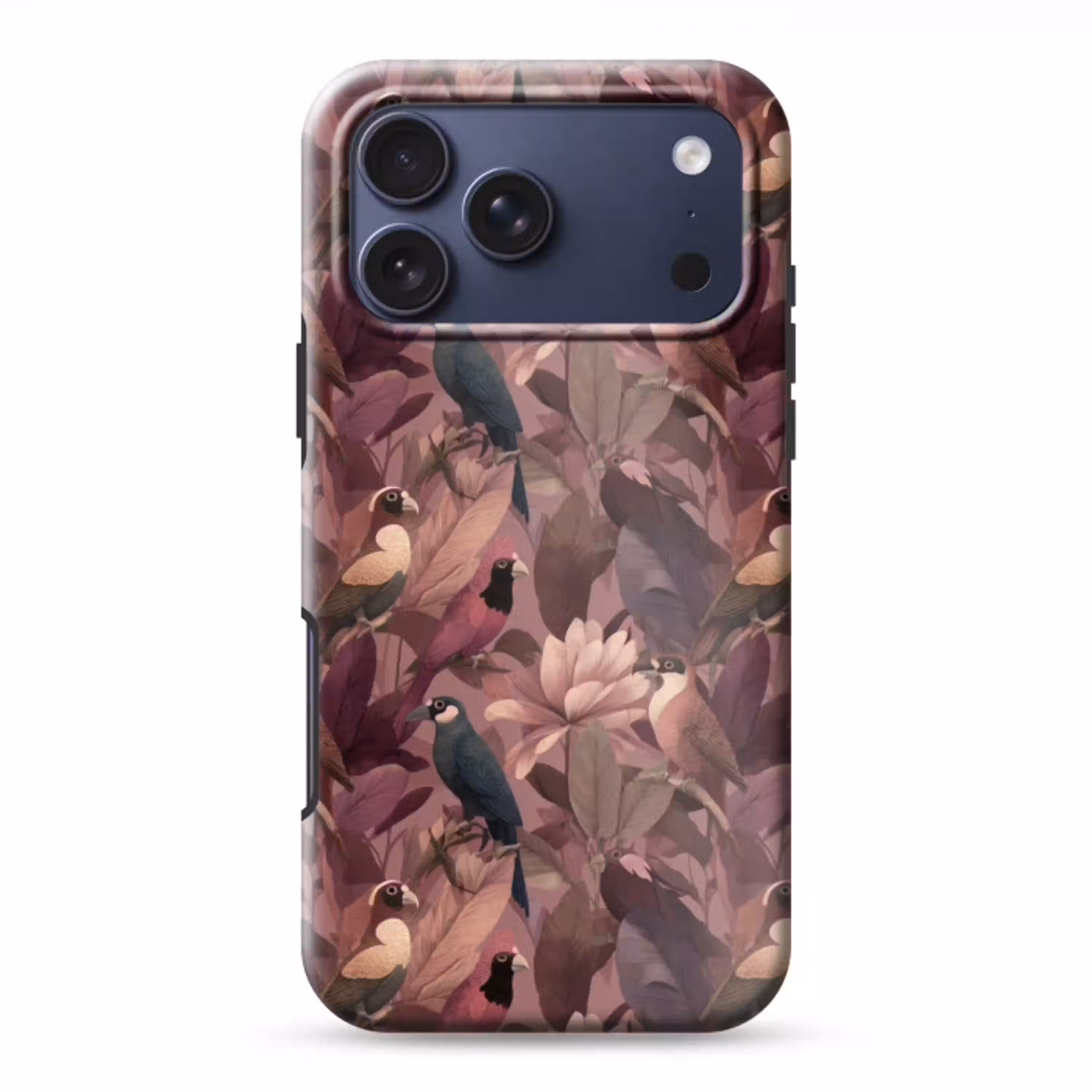Vogels - Bladeren - Roze Toughcase MagSafe Apple iPhone 17 Pro Max klein 1019 -3d