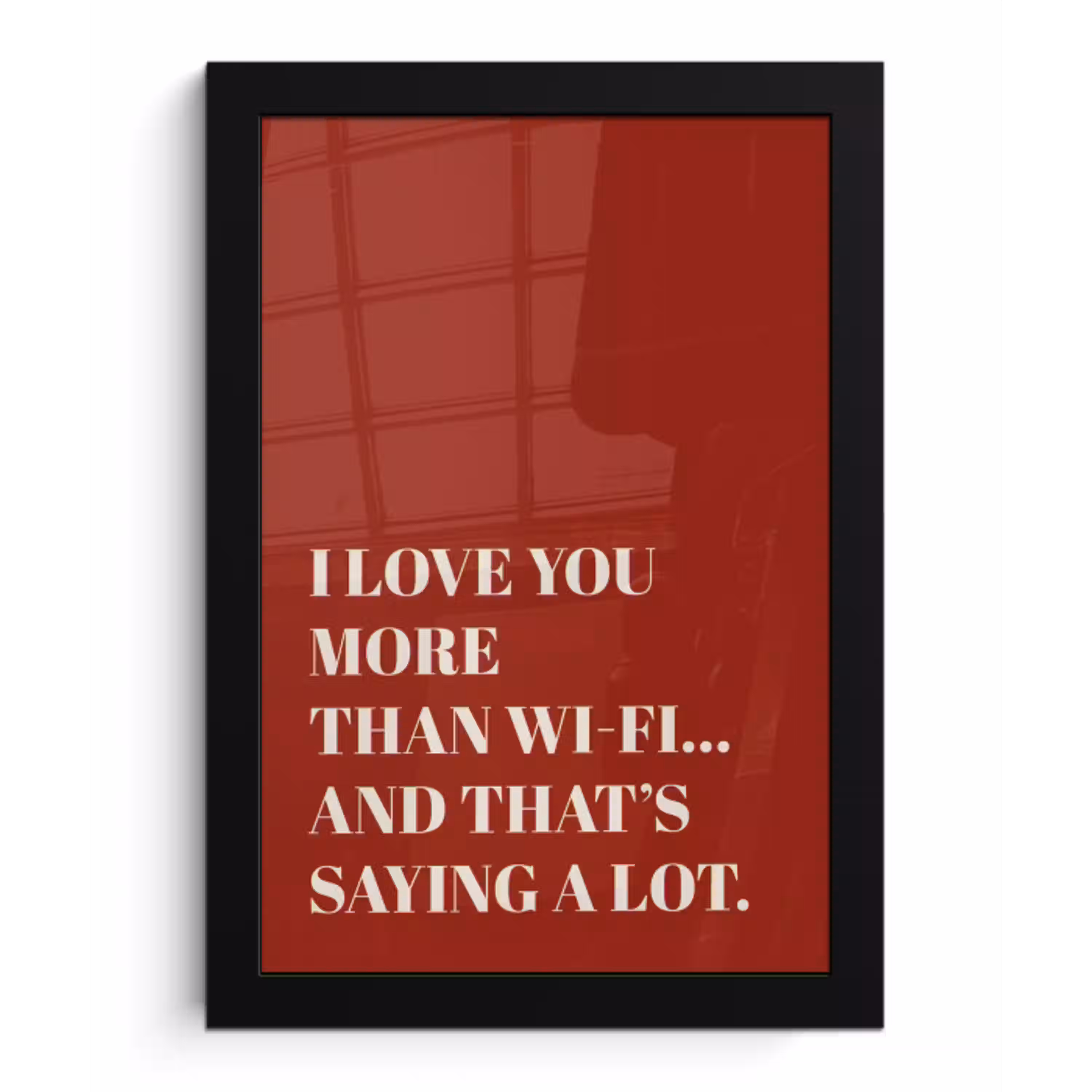 Rood - Quote - Liefde fotolijst zwart zonder passe partout klein -3d