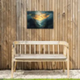 Vogels - Zon - Bomen - Groen Tuinposter op houten frame 2 cm dik klein -sfeer4