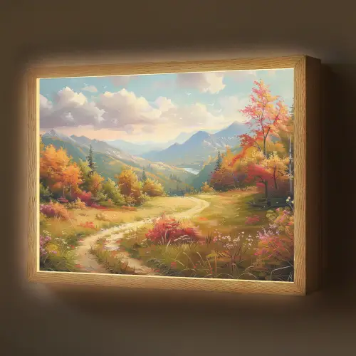 Landschap - Illustratie - Natuur Light Box met batterij (Wandlamp) middel -z3d_website