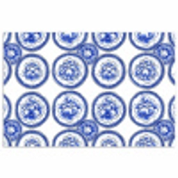 Cirkels - Bloemen - Blauw poster papier klein 62 -3d