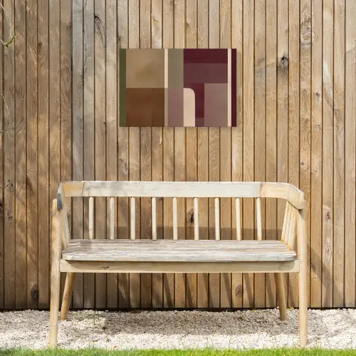 Vlakken - Abstract - Bordeaux - Lijnen Tuinposter op houten frame 2 cm dik klein -sfeer4