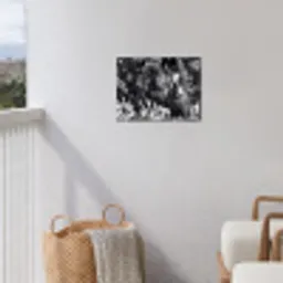 Springen - Paard - Zwart - Wit tuinposter los doek klein -sfeer8
