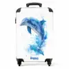 Blauwe dolfijn op een witte achtergrond NBS - Handbagage koffer - Kinderen Unisex middel -productfoto_recht