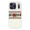 Kerststrook - Poinsettia - Rood - Groen Telefoonhoesje iPhone 17 Pro klein -3d