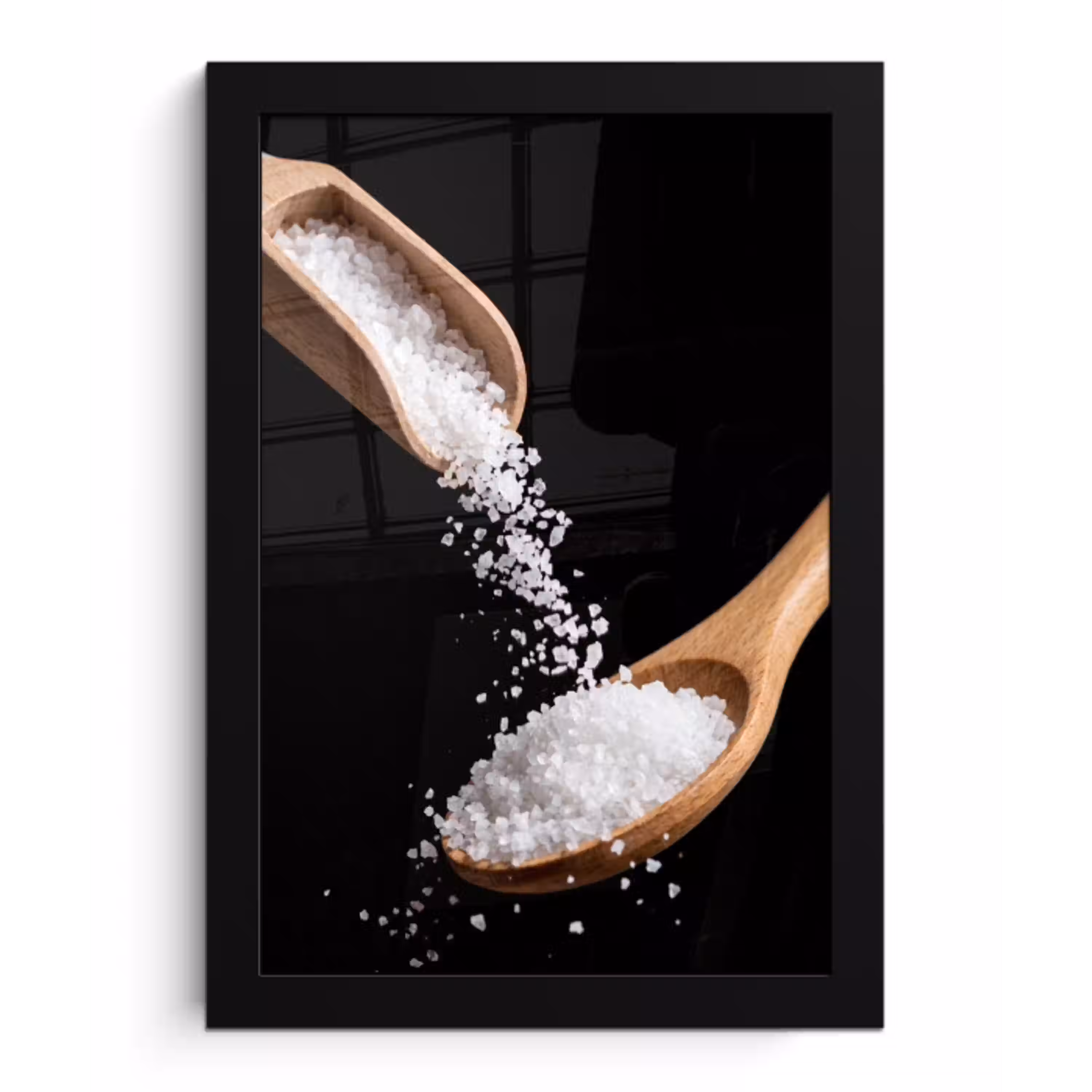 Eten - Zout - Hout fotolijst zwart zonder passe partout klein -3d