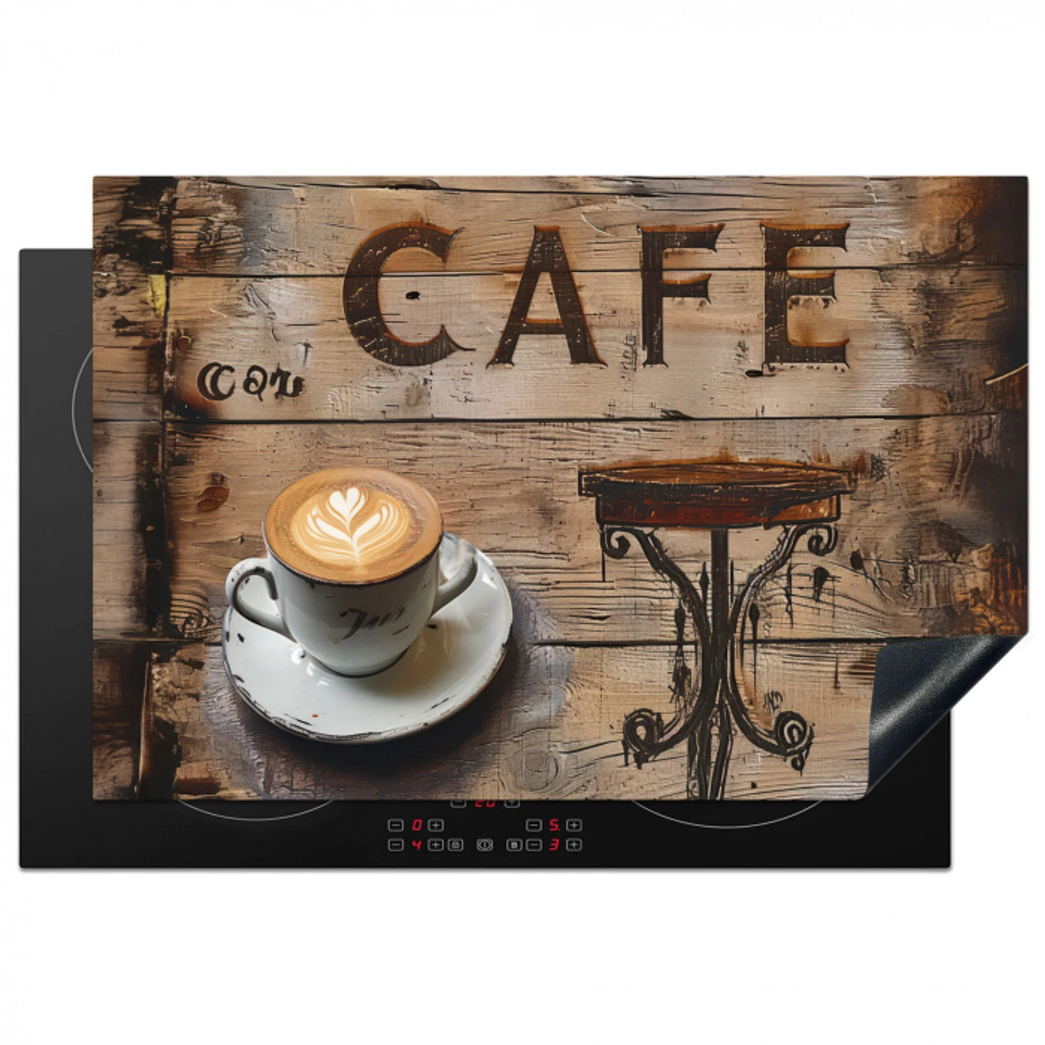 Artistiek Koffie Moment Inductie beschermer vinyl 3mm klein -3d
