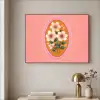 Illustratie - Bloemen - Rand - Roze Textielframe zwart klein -sfeer2