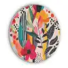 Bloemen - Bladeren - Abstract - Kleurrijk Akoestische PET Vilt - Rond klein -3d