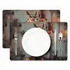 Geschilderd - Abstract - Uil - Bruin Placemat vinyl groot -zzsfeer2_Kitchenyeah-website