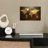 Wereldkaart - Goud - Roest poster papier klein -sfeer1