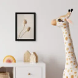 Papaverbollen - Droogbloemen - Minimalistisch - Beige - Rustig fotolijst zwart zonder passe partout klein -usfeer4_kinderkamer