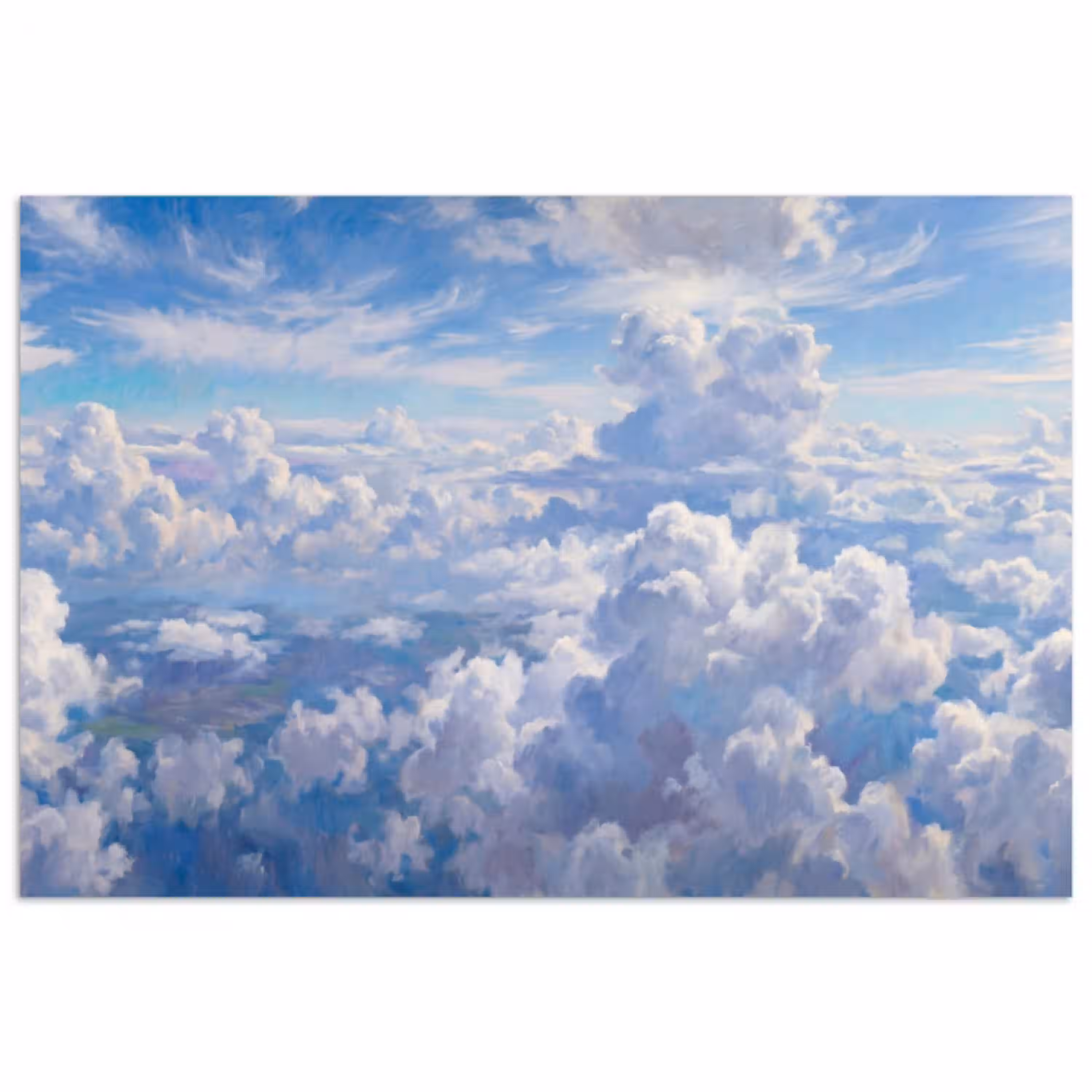 Wolken - Lucht - Natuur - Abstract - Blauw poster papier klein -3d
