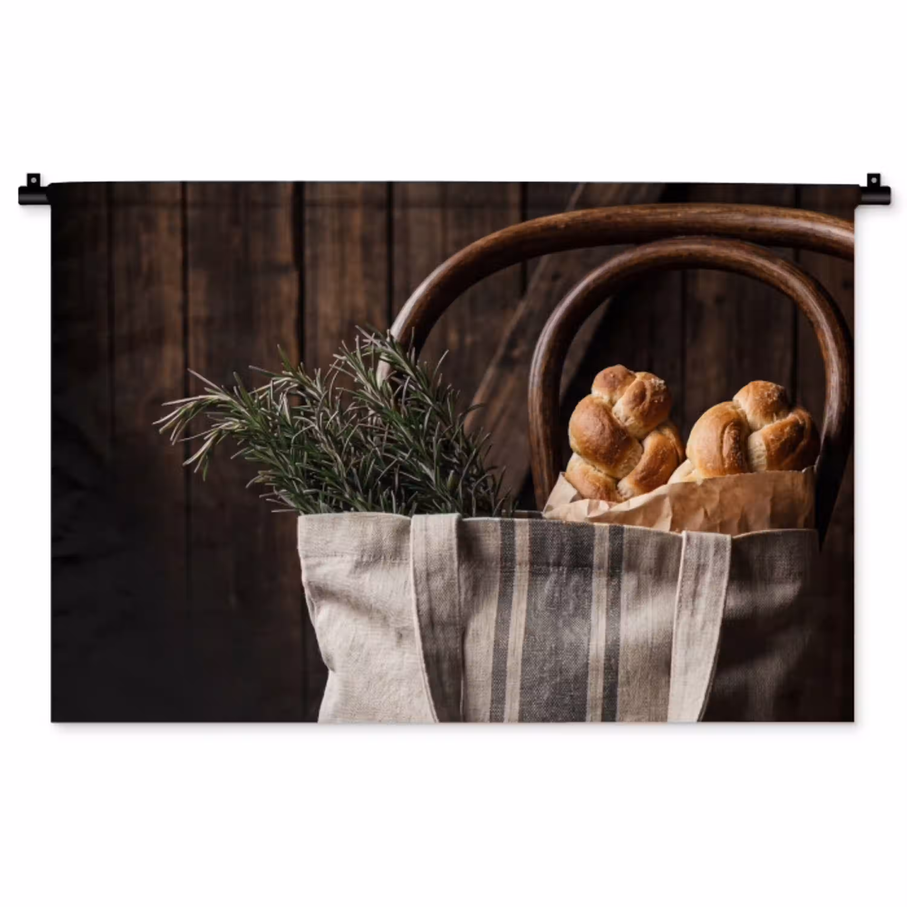 Brood - Kruiden - Eten Wandkleed katoen middel -zz3d