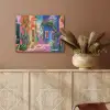 Geel - Blauw - Oranje - Huis PET vilt klein -sfeer4
