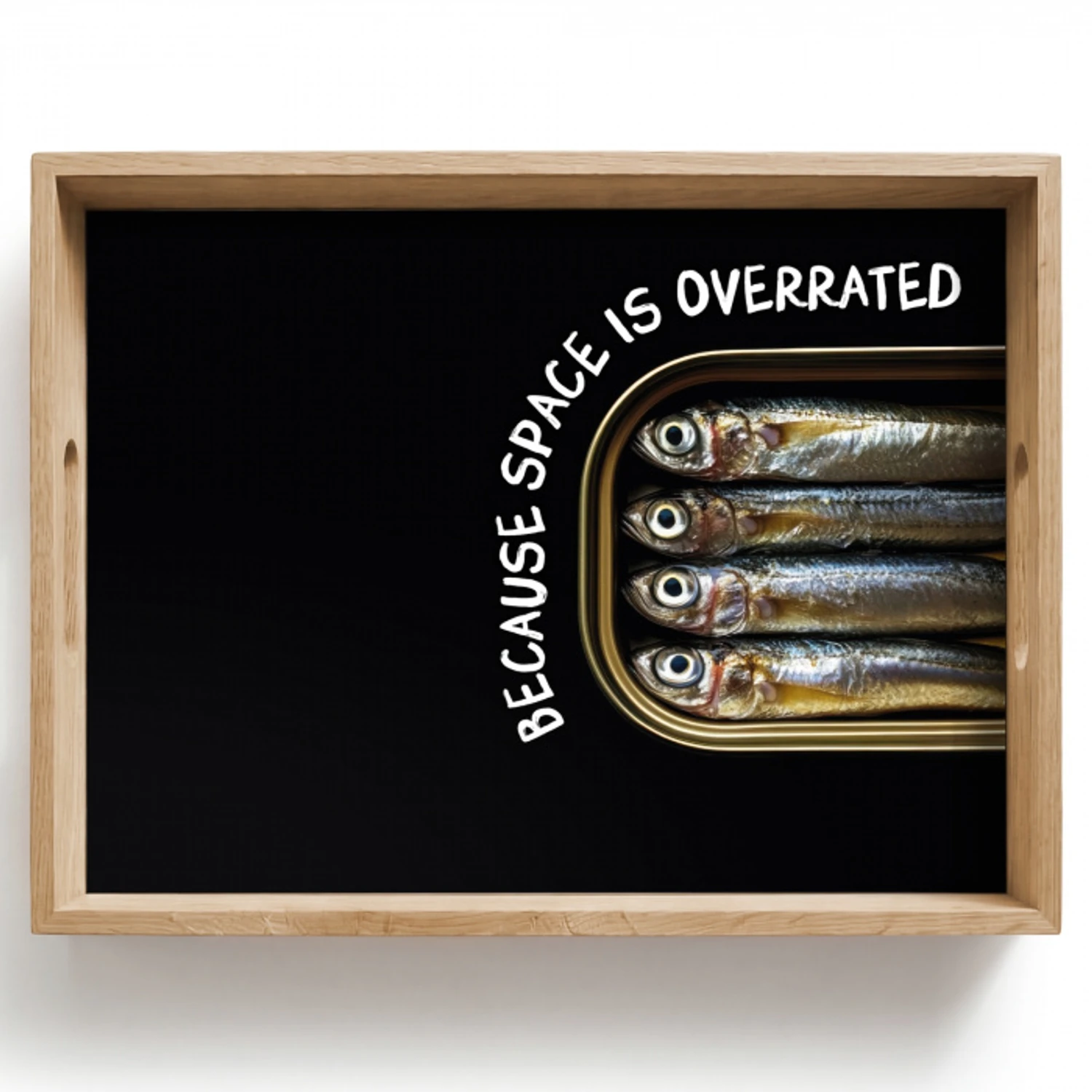 Sardines - Tekst - Vis - Blik Dienblad Rechthoek middel -z3d_shopping