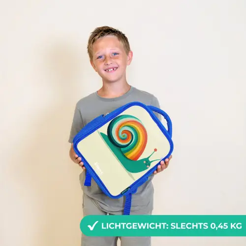 Slak - Regenboog - Kleurrijk Kinderrugzak - Blauw middel -sfeer1_NL