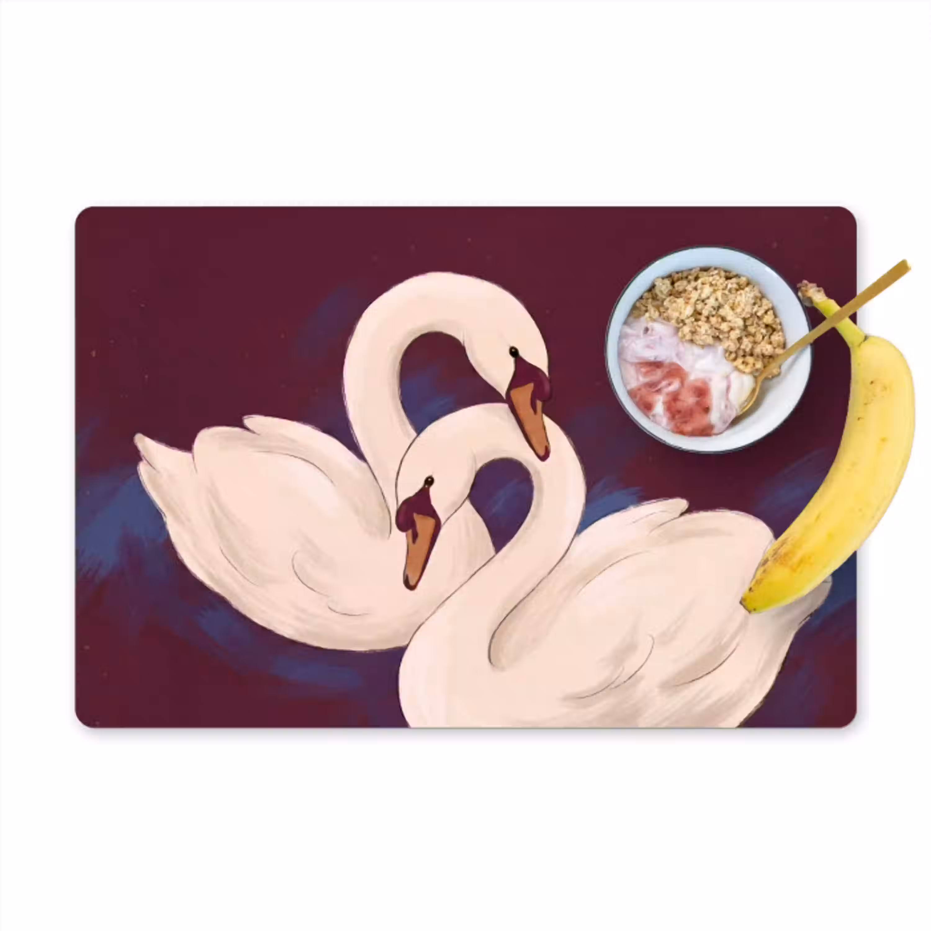 Vogel - Koppel - Liefde - Abstract - Wit Placemat vinyl groot -zzzproduct_Kitchenyeah-website