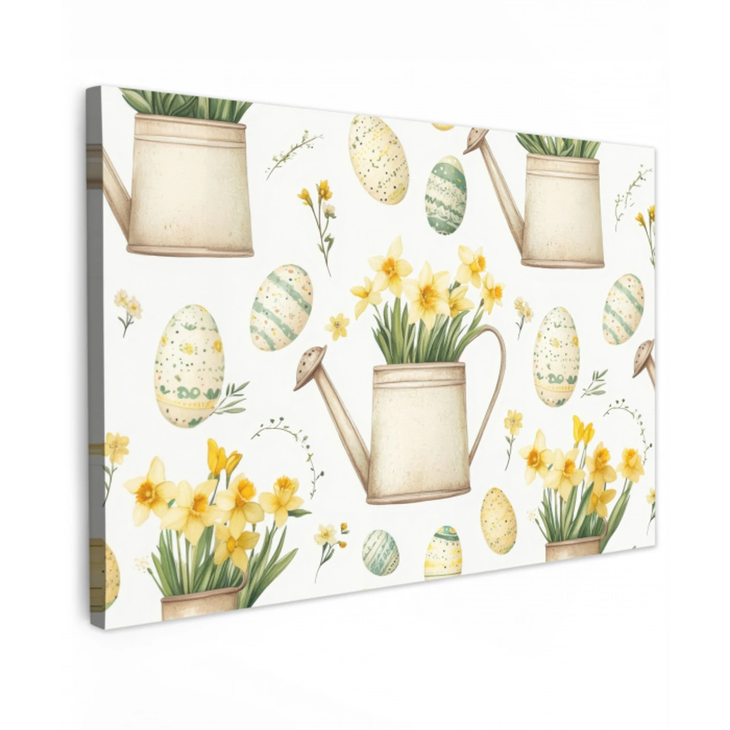 Gieter - Bloemen - Eieren Tuinposter op houten frame 2 cm dik klein -3d