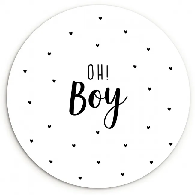 Quotes - Kind - Jongens - Oh! Boy - Spreuken Wandcirkel kunststof plaat 5mm dik klein -3d