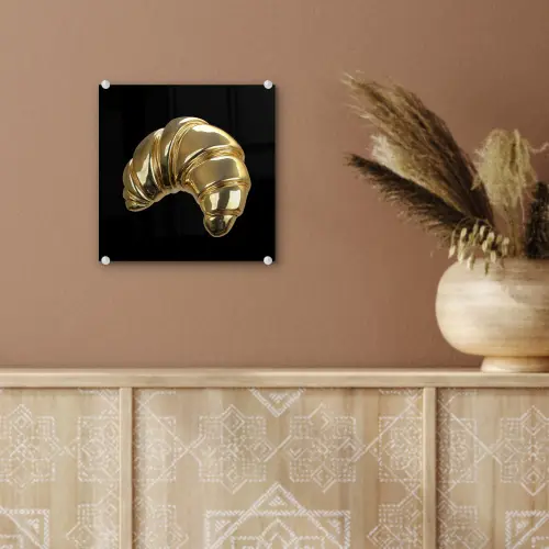 Croissant - Brood - Goud - Zwart plexiglas 5mm klein -sfeer5