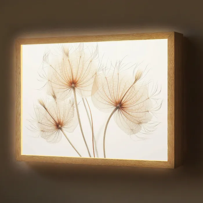 Zonlicht - Paardenbloemen - Natuur - Botanisch Light Box met batterij (Wandlamp) middel -z3d_website