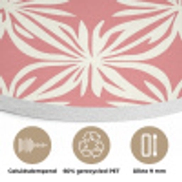 Roze - Bloemenmotief - Wit - Modern Akoestische PET Vilt - Rond klein 838 -closeup_NL