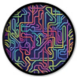 Retro - Abstract - Neon Fotolijst rond zonder passe partout klein -3d