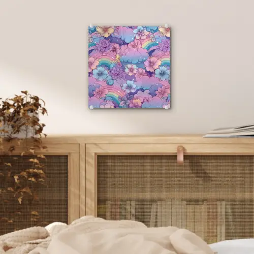 Regenbogen - Bloemen - Kleurrijk - Wolken plexiglas 5mm klein -sfeer4