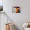 Ijsvogel - Paars - Penseelstreken - Kleurrijk tuinposter los doek klein -sfeer8