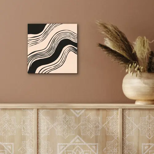 Golven - Zwart - Zandkleur aluminium wit klein -sfeer4