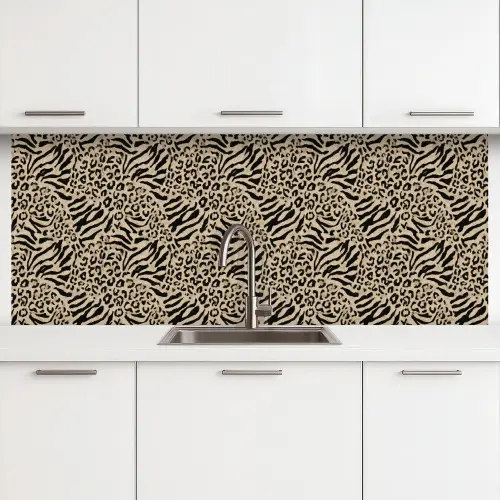 Giraf - Zebra - Motief - Bruin keuken achterwand 2 middel 871 -3d