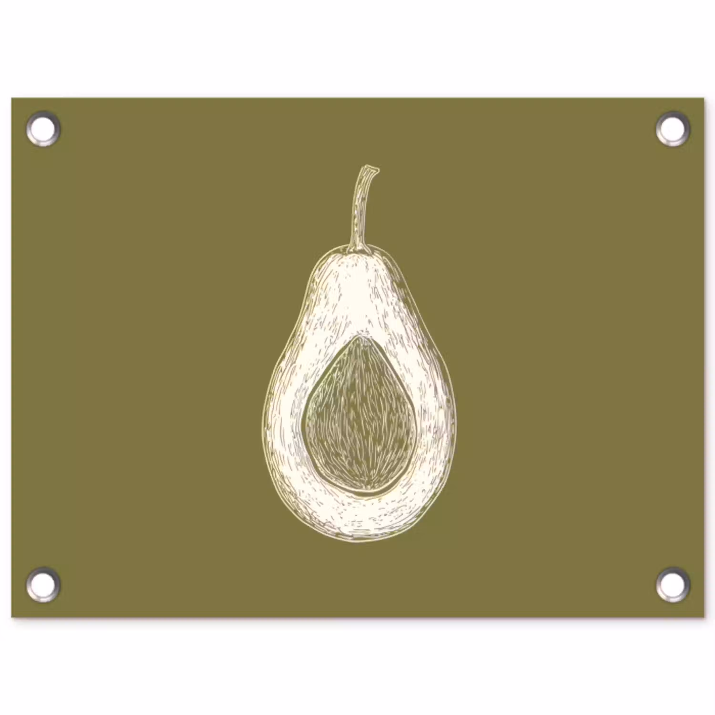 Avocado - Minimalistisch - Illustratie - Groen tuinposter los doek klein -3d
