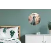 Pauw - Vogels - Bloemen - Boom - Botanisch Wandcirkel aluminium klein -slaapkamer