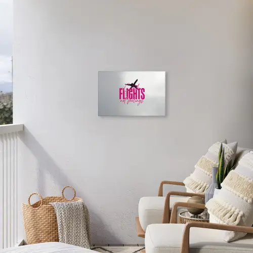 Catch flights not feelings - Vliegtuig - Roze Tuinposter op houten frame 2 cm dik klein -sfeer1