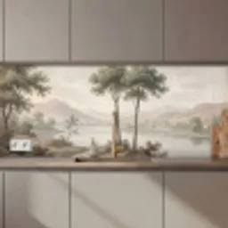 Bomen - Meer - Bergen - Illustratie keuken achterwand 2 middel zz_3dshopping