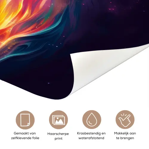 Astronaut - Ruimte - Surfen - Kleurrijk deurposter klein -closeup_NL