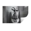 Geit - Telefoon - Toilet - Zwart - Wit Muursticker klein -3d