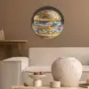 Delftsblauw - Goud - Burger Akoestische PET Vilt - Rond klein -sfeer1