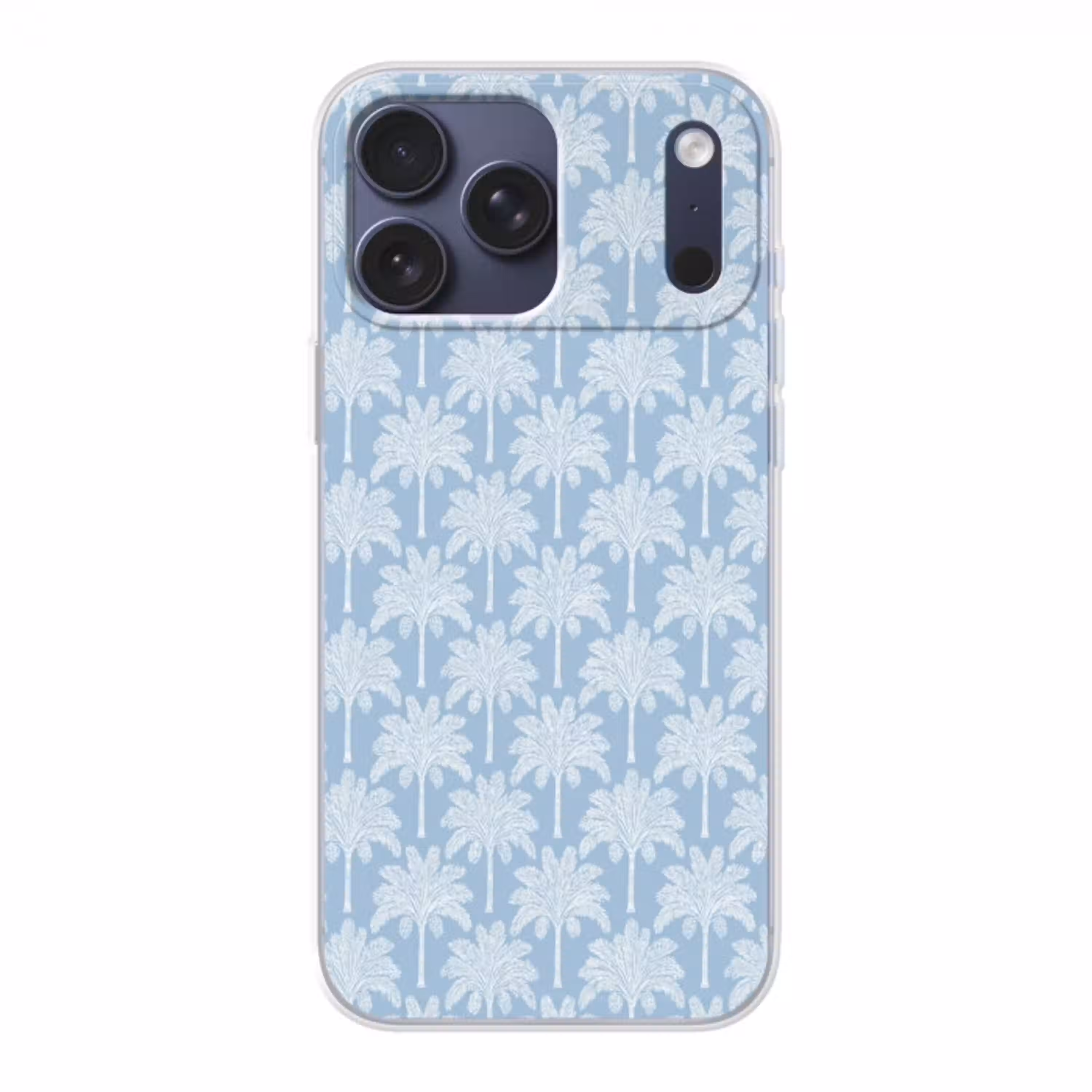 Palmboom - Modern - Blauw Telefoonhoesje iPhone 17 Pro Max klein 879 -3d