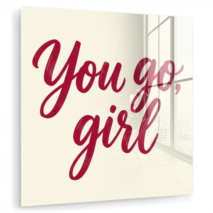 you go girl - Rood - Wit plexiglas 5mm klein -zzzproduct_nieuw