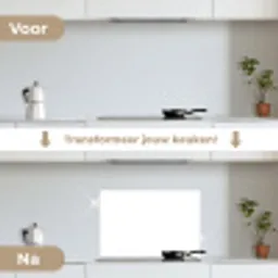Wit - Kleuren - Neutraal keuken achterwand spatscherm klein 900 -voor_na_NL