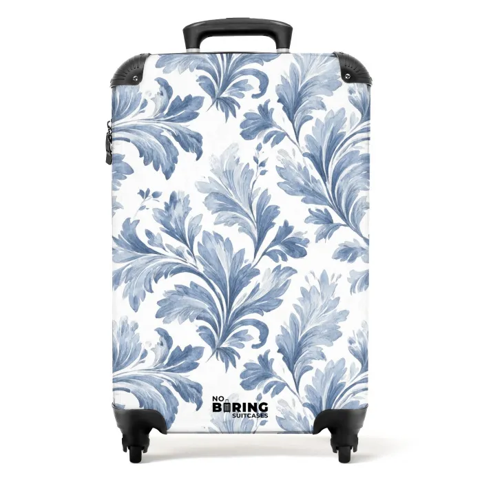 Barok bladeren patroon blauw NBS - Handbagage koffer - Kinderen Unisex middel -productfoto_recht