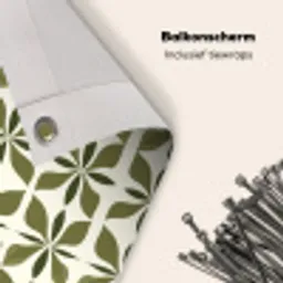 Botanisch - Retro - Groen Balkonbeschermer Duitsland klein 596 -closeup_NL