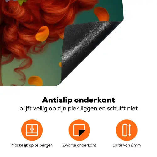 Vrouw - Sinaasappel - Bessen - Oranje Inductie beschermer vinyl 3mm klein -zzzzzzz-td-onderkant