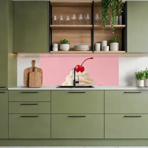 Kers - Slagroom - Roze keuken achterwand 2 middel -sfeer3