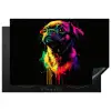 Puck - Hond - Verf - Kleuren Inductie beschermer vinyl 3mm klein -3d